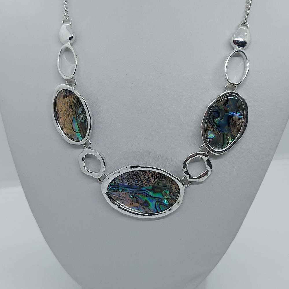 Elegant Silver and Abalone Necklace